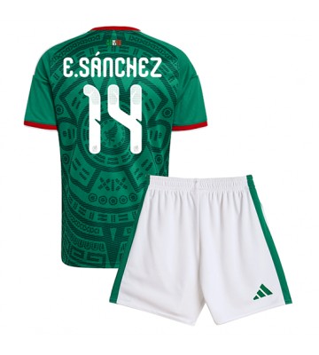 Mexiko Erick Sanchez #14 Replika Hemmatröja Barn VM 2026 Kortärmad (+ Korta byxor)